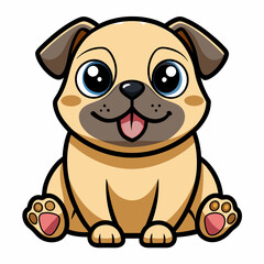 Dog vector illustration, animal isolated on white, dog silhouette, dog vector art