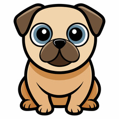 Fototapeta premium Dog vector illustration, animal isolated on white, dog silhouette, dog vector art