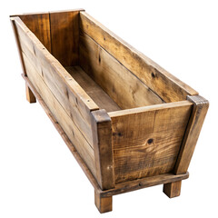 wooden trough old on transparent background