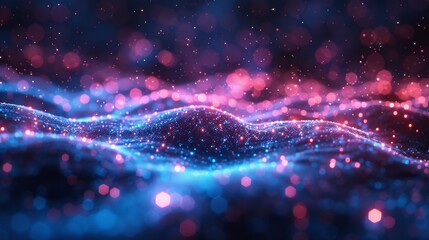 Obraz premium Stunning Abstract Wave of Sparkling Lights - Generative AI