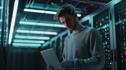 The technician in server room.