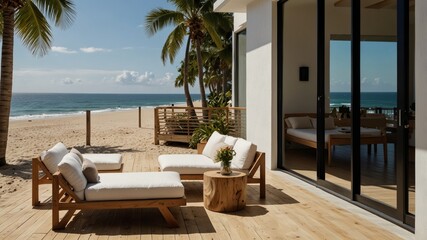 Fototapeta premium Scandinavian A-Frame Beach House