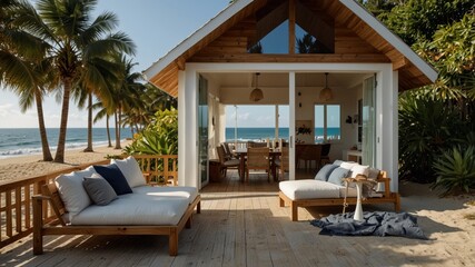 Fototapeta premium Scandinavian A-Frame Beach House