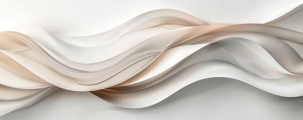 Abstract wave pattern with beige and white colors on a white background