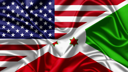 Fototapeta premium United waving flag of USA and Burundi