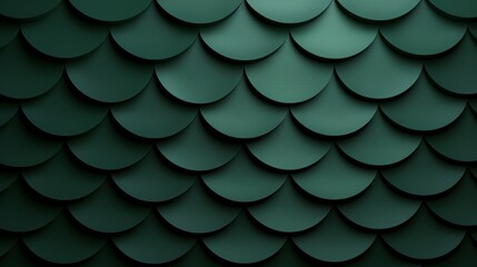 Sophisticated ombre fish scale art deco wallpaper, dark green fading to light emerald, stylish pattern, focus cover all object, deep dept of field