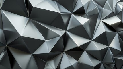 Fototapeta premium Abstract Geometric Black and Grey Metallic Triangular Pattern Background