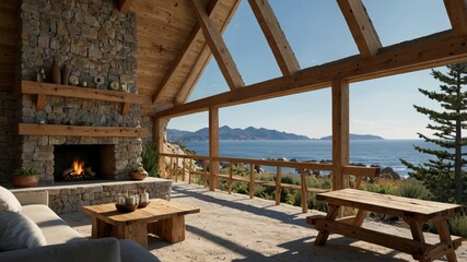 Obraz premium Scandinavian A-Frame Mountain House