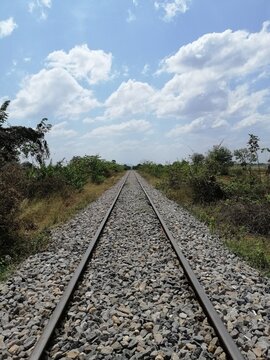 Bamboo railway tracks in cambodia 