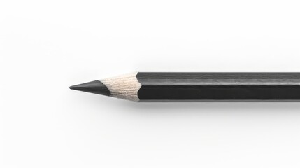 Black Pencil Close-Up Isolated on White Background