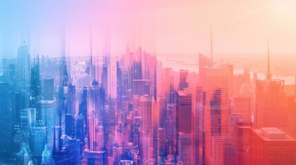 Fototapeta premium Cityscape with a Blurred and Dreamy Aesthetic