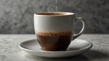 Steaming Espresso on Marble Coaster