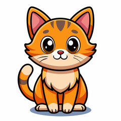 Cat vector illustration, animal isolated on white, pet silhouette, cat vector art