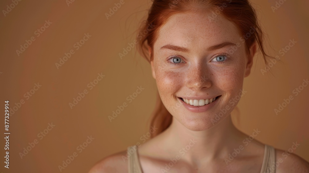 Wall mural a young redhead woman