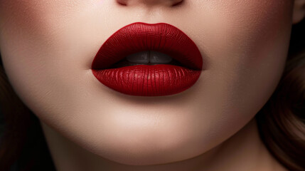 Obraz premium Apply lipstick to your lips.