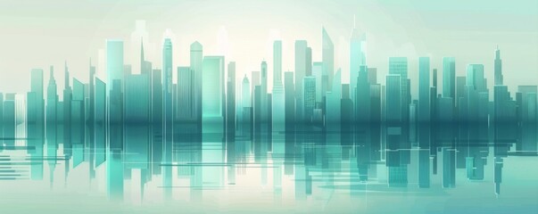 Abstract Vector Illustration, Futuristic green Urban city Landscape with Advanced Smart City Technology, de- urbanization concept, Graphic Resources, Wallpapers, Brochure, banner design, Advertising, 