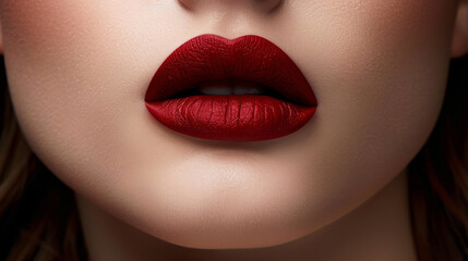 Fototapeta premium Apply lipstick to your lips.