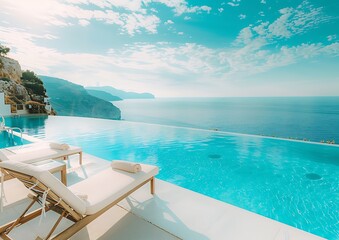 Fototapeta premium Infinity Pool with Ocean View