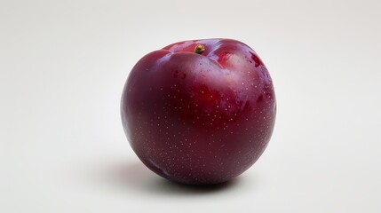 Obraz premium Single Red Plum Isolated on White Background