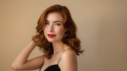 Fototapeta premium The redhead woman portrait