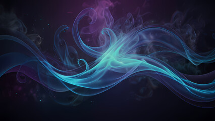 Obraz premium abstract illustration background featuring elegant and flowing smoke swirls in varying shades of blue and purple.