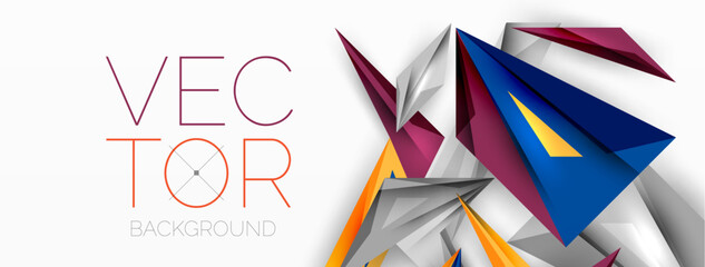 Minimal geometric abstract background. Low poly dynamic triangle design. Trendy techno business template for wallpaper, banner, background or landing