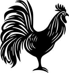 Rooster flat art illustration
