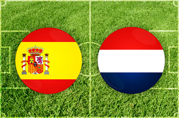 Fototapeta premium Spain vs Netherlands football match