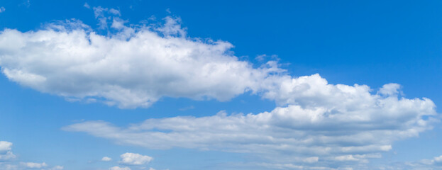 blue sky with white cloud background. Clear blue sky and white clouds