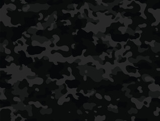 
black camouflage background, military texture night print, fashionable urban design