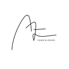 At Initial signature logo vector design