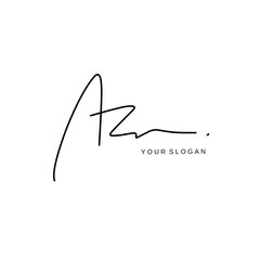 Az Initial signature logo vector design
