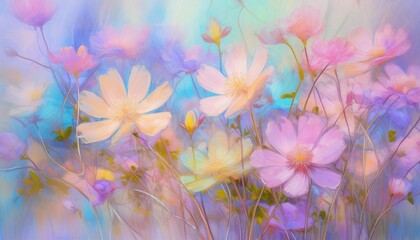 Obraz premium Abstract background image created for creative content, with colorful flowers 