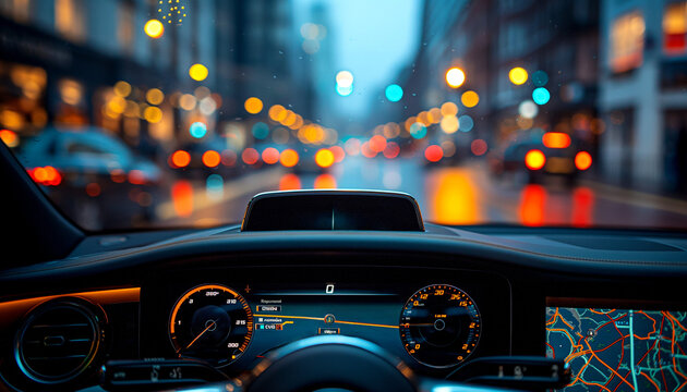 car dasboard in night