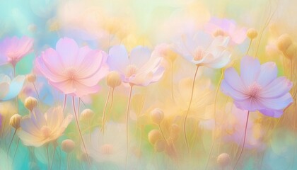 Obraz premium delicate colored flowers for a postcard, holiday and congratulations concept 