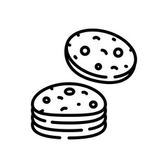 cookie icon vector in line style