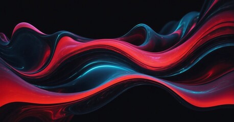 Vibrant Abstract Flow of Colors: Marbled Patterns in black and red, lava.