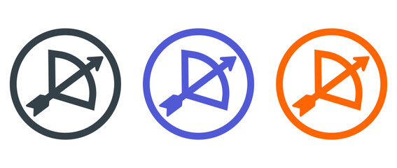 Arrow and bow vector icon set, archer icon vector design.