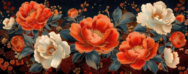 Vibrant floral arrangement with orange and white flowers