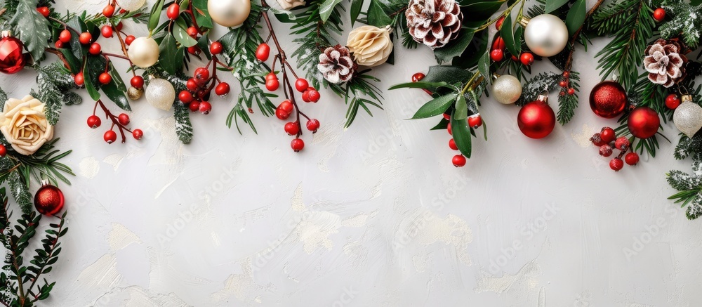 Canvas Prints Christmas garlands with ample copy space image on a broad backdrop