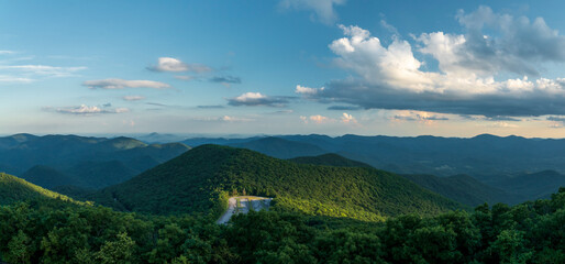 Aerial Shot of Appalachian Mountains at Sunset