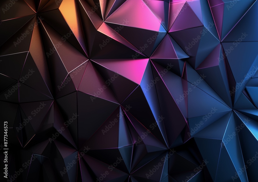 Poster the three-dimensional rendering is abstract. the background is modern with a polygonal shape that is