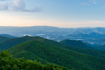 Aerial Shot of Appalachian Mountains at Sunset