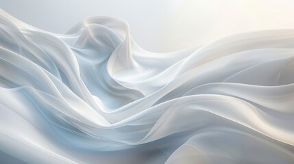 Fototapeta premium Draped white sheer fabric illuminated by soft light