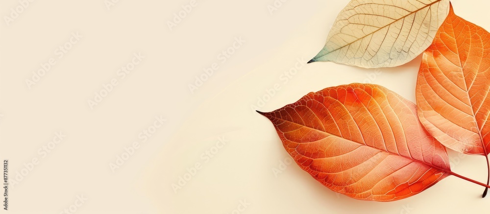 Wall mural leaf shaped card design with copy space image