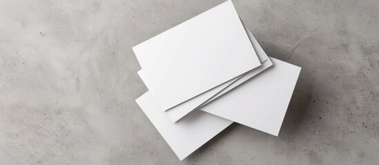 Brand customizable paper cards placed on a grey backdrop with copy space image