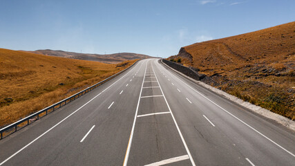 New constructed road, drone footage, aerial