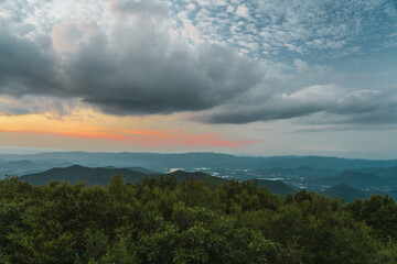 Aerial Shot of Appalachian Mountains at Sunset