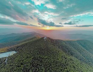 Serene Aerial View of the Lush Green Appalachian Forest near Brasstown Bald, Georgia
