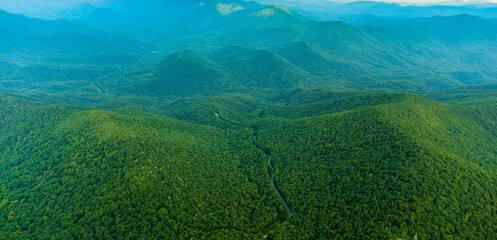 Aerial Shot of Appalachian Mountains at Sunset